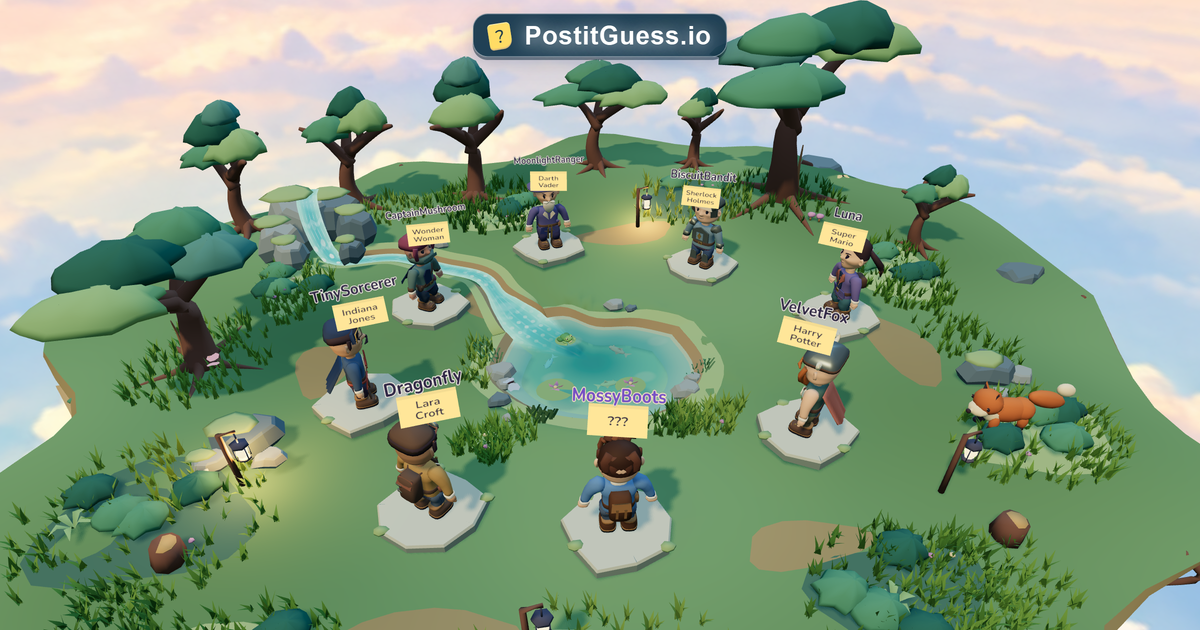postitguess.io V2 — I rebuilt my browser party game with new 3D worlds, themed rounds and custom p